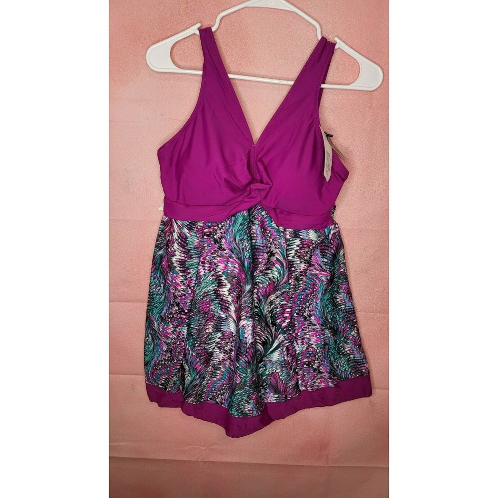 No No Cat  Slimming One Piece Swimsuit  Dress Multicolor. Size. LARGE NWT